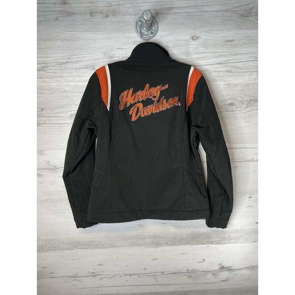 Harley-Davidson Softshell Jacket Womens Large Black Zip Embroidered Motorcycle‎ - Picture 11 of 11